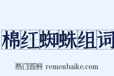 棉红蜘蛛组词是什么意思的图片